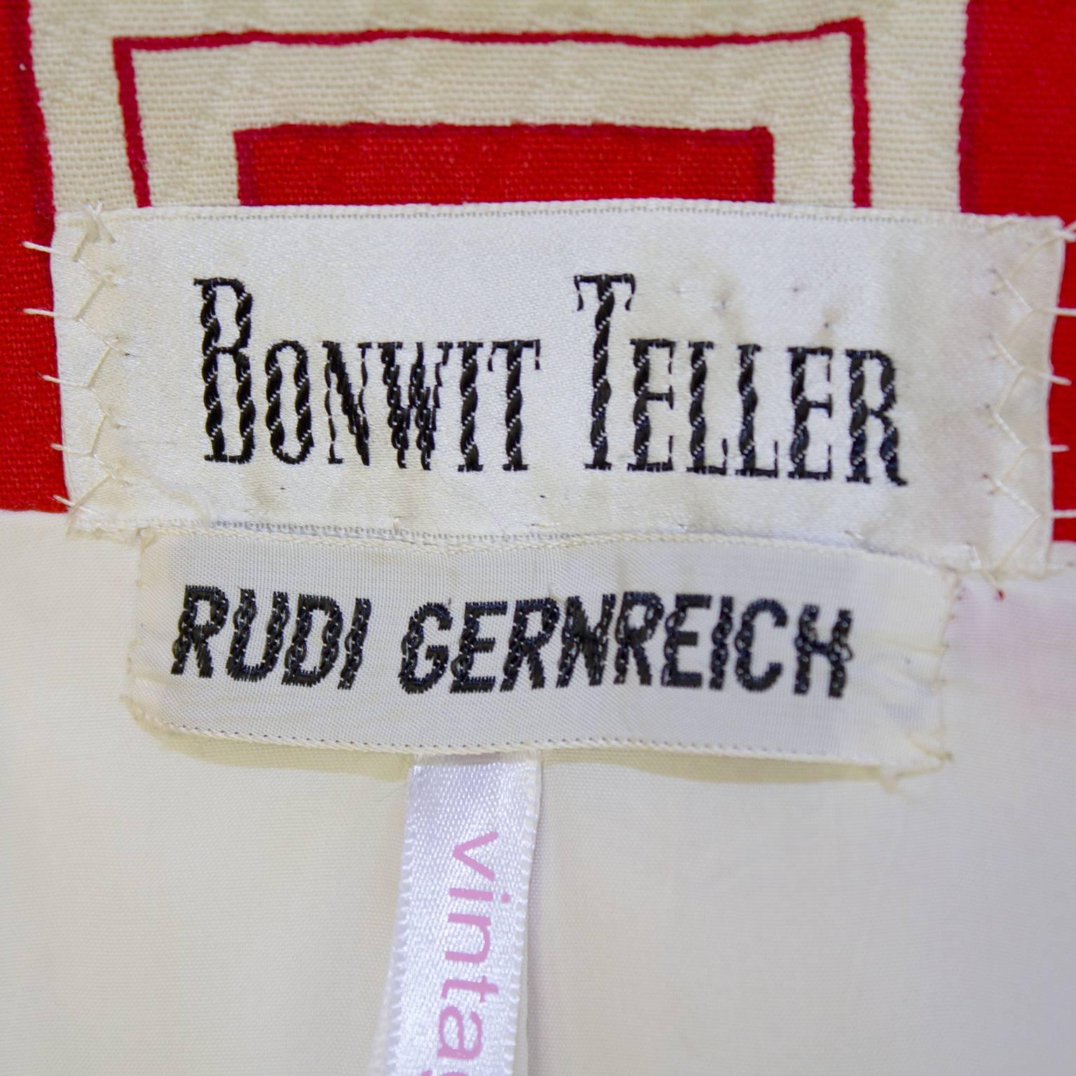 Women's 1970s Rudi Gernreich Orange and Cream Jacket 