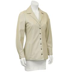 1970s Anne Klein Beige Leather Jacket