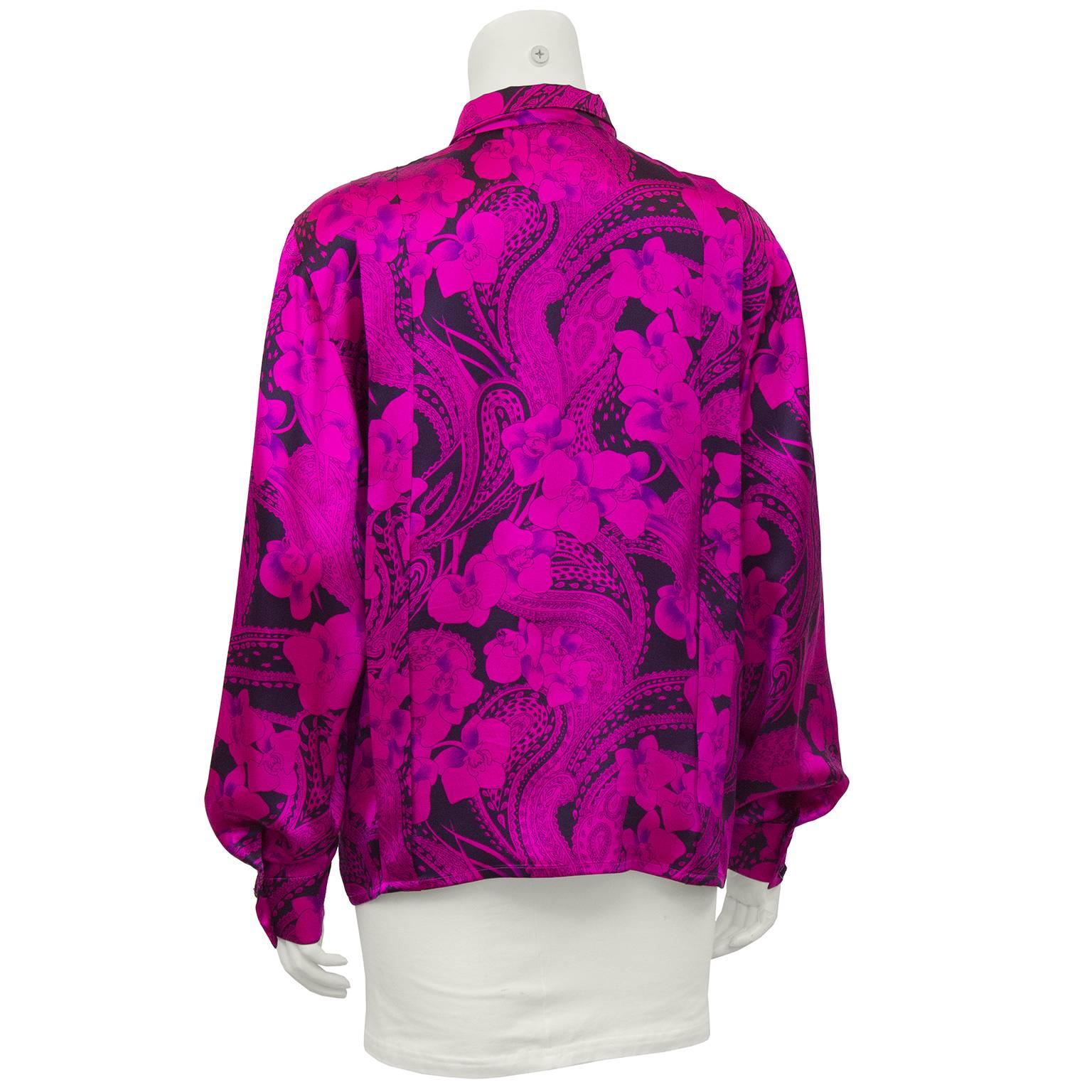 hot pink silk shirt