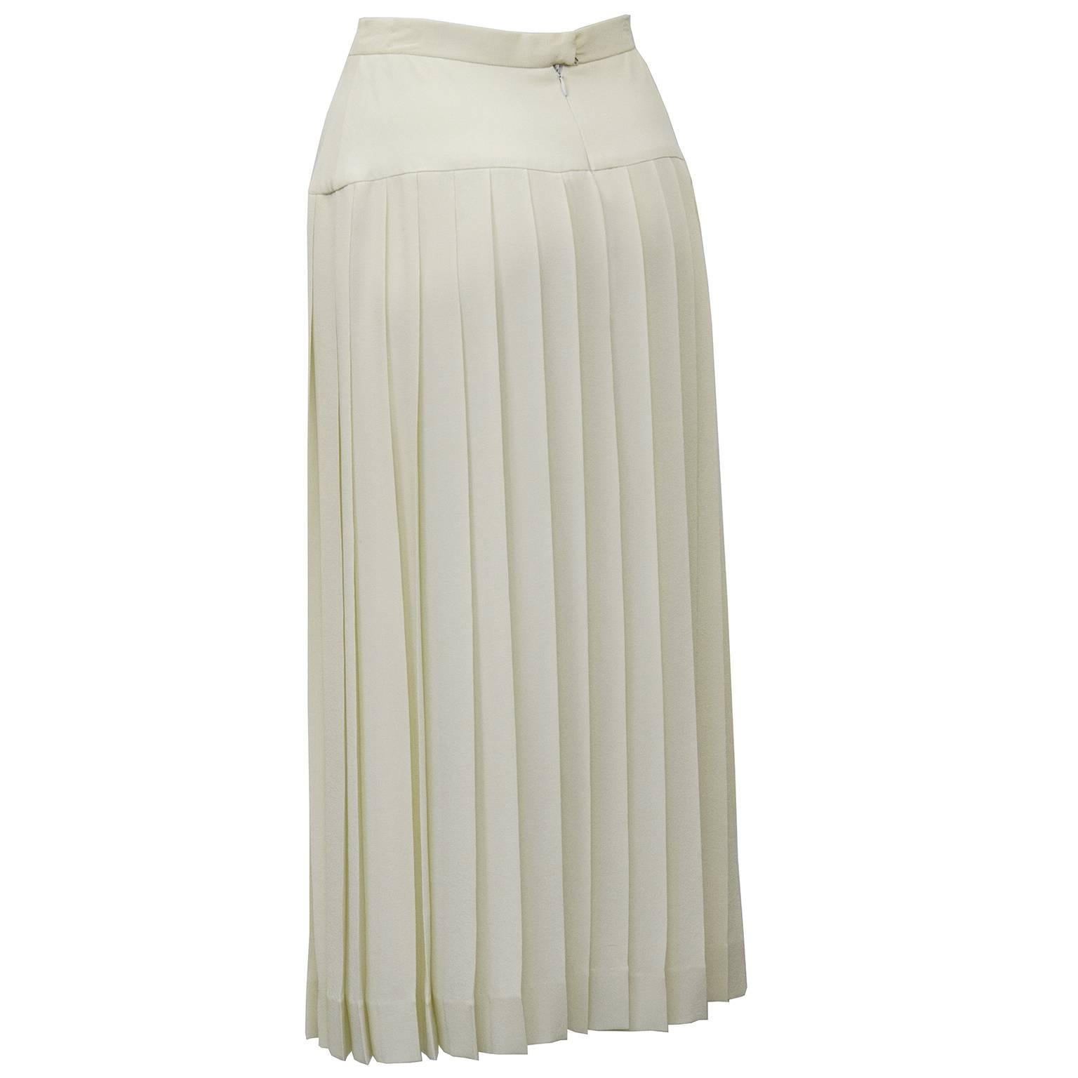 cream silk skirt