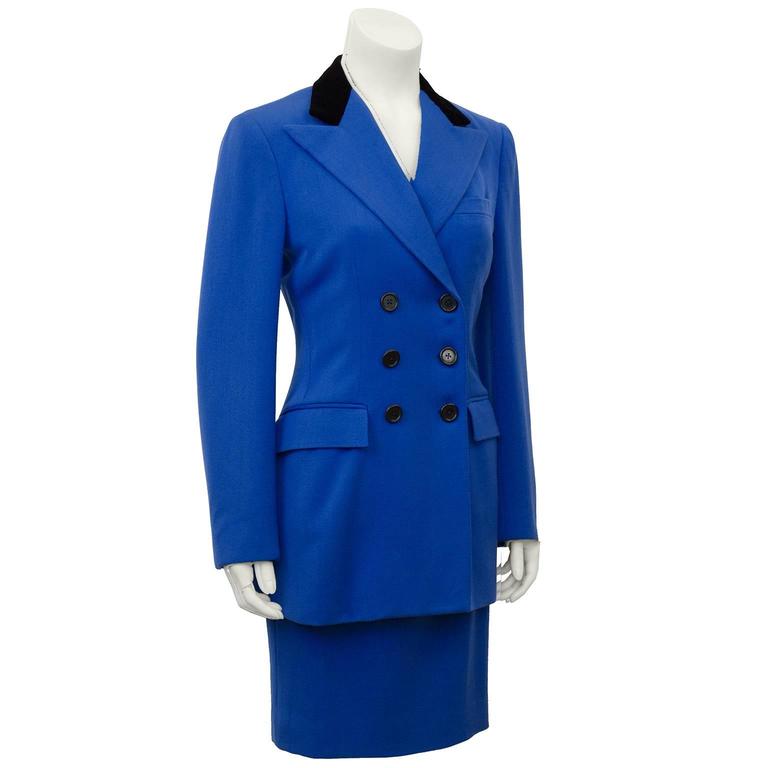 1980s Ralph Lauren Equestrian Inspired Royal Blue Skirt Suit at 1stDibs ...