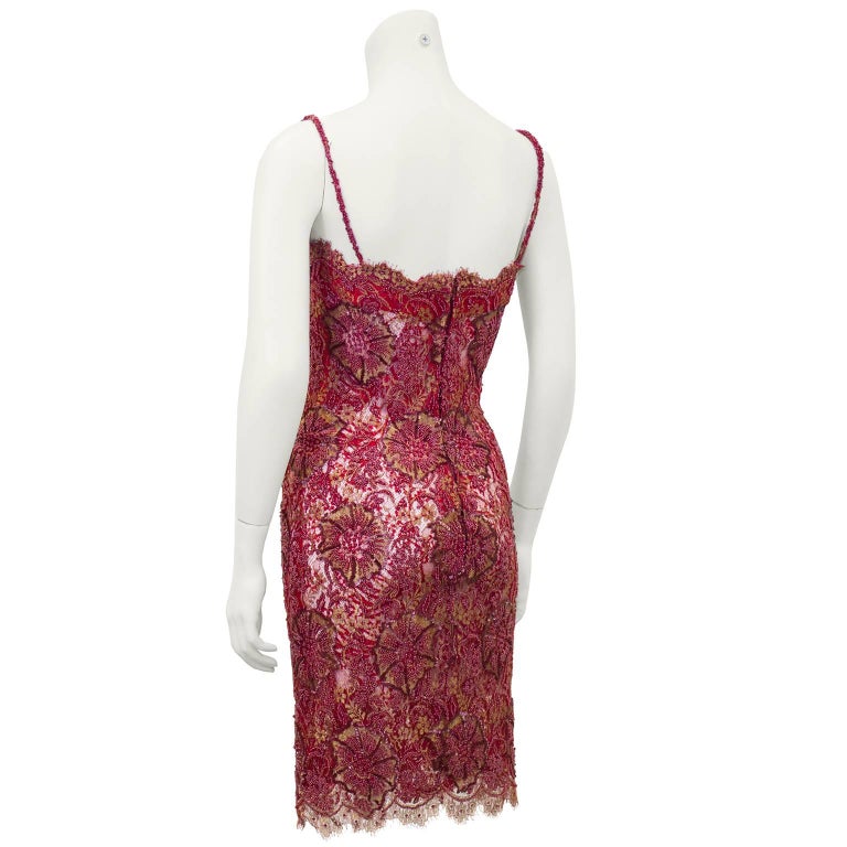 1960s Sheer Mesh Mini Dress With Tapestry Panels and Low Cut Lace Up Bodice