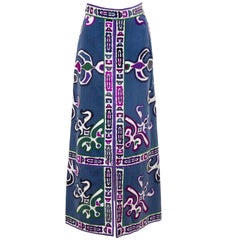 Late 1960's Emilio Pucci Maxi Velvet Printed Skirt 12