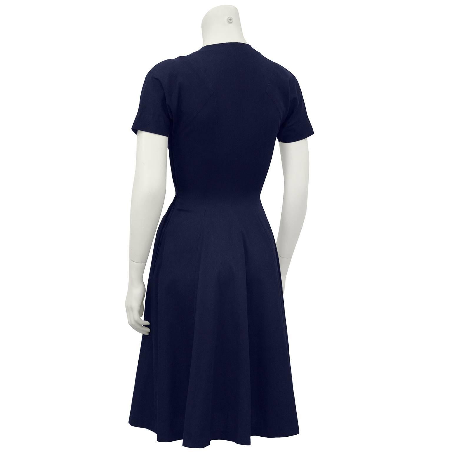 Black 1950's Claire McCardell Navy Dress