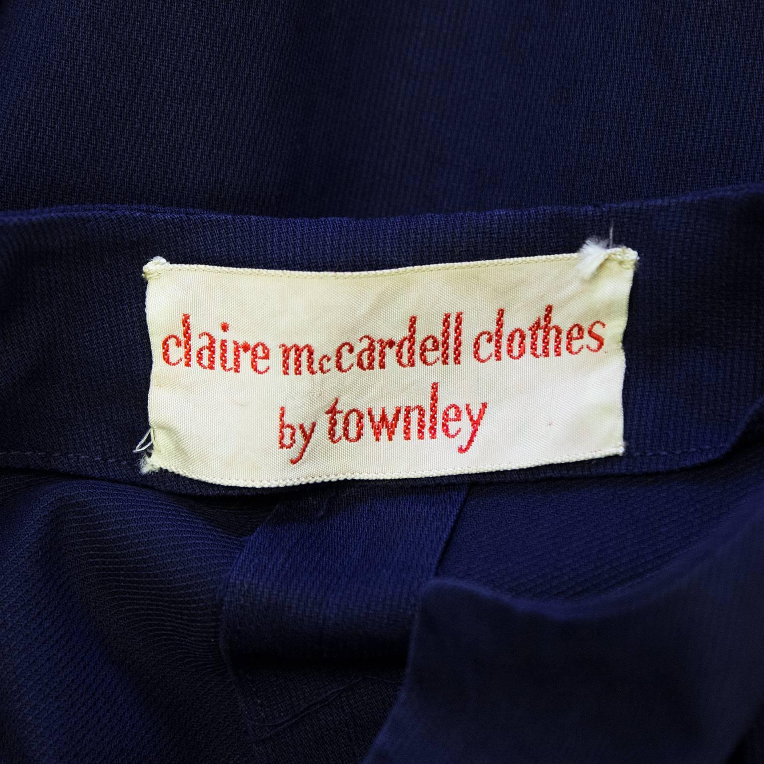 1950's Claire McCardell Navy Dress 1