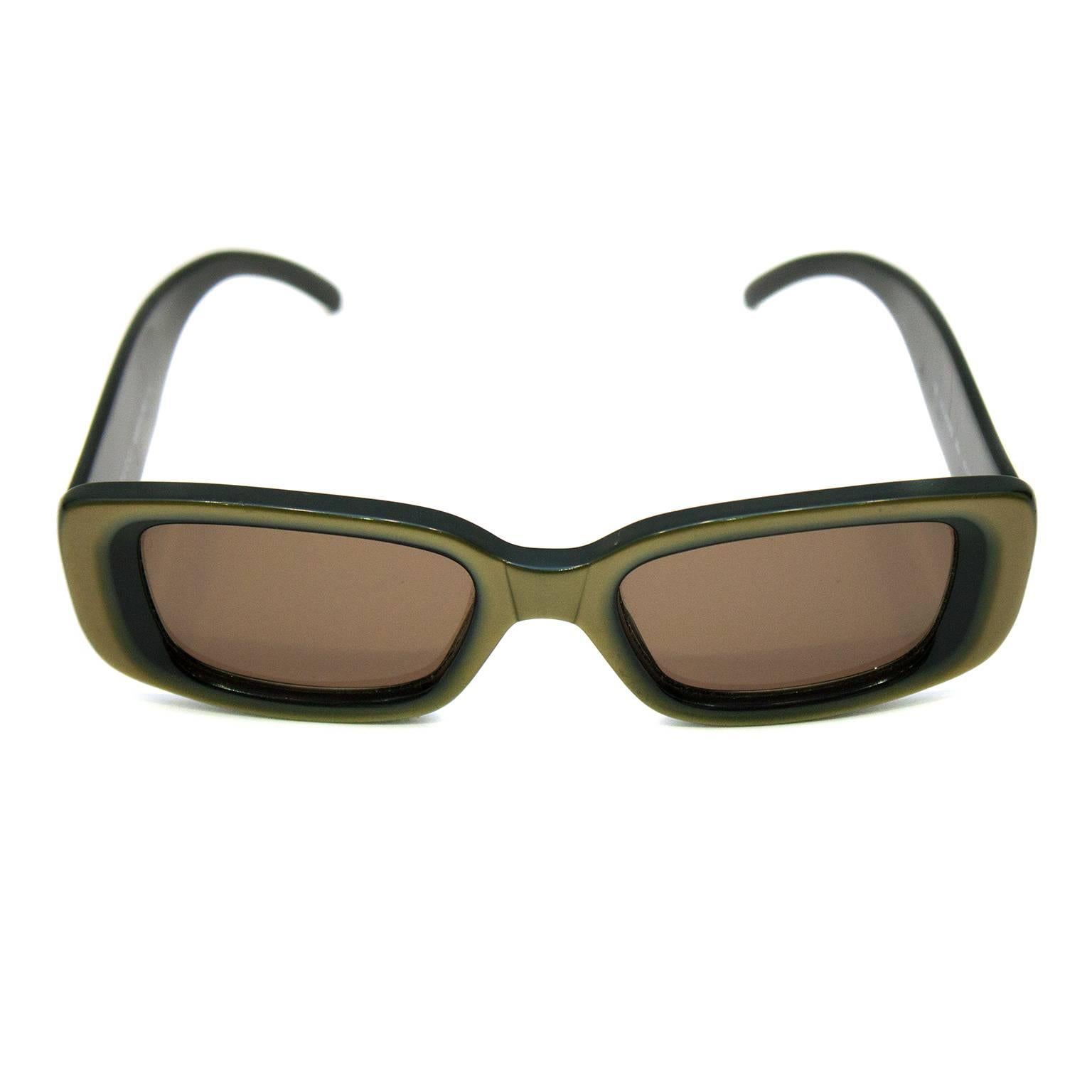 1990s olive green gucci sunglasses
