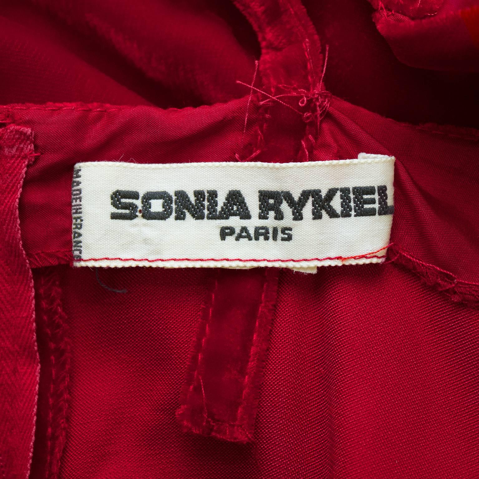 Women's 1980's Sonia Rykiel Wine Panne Velvet Slip Dress