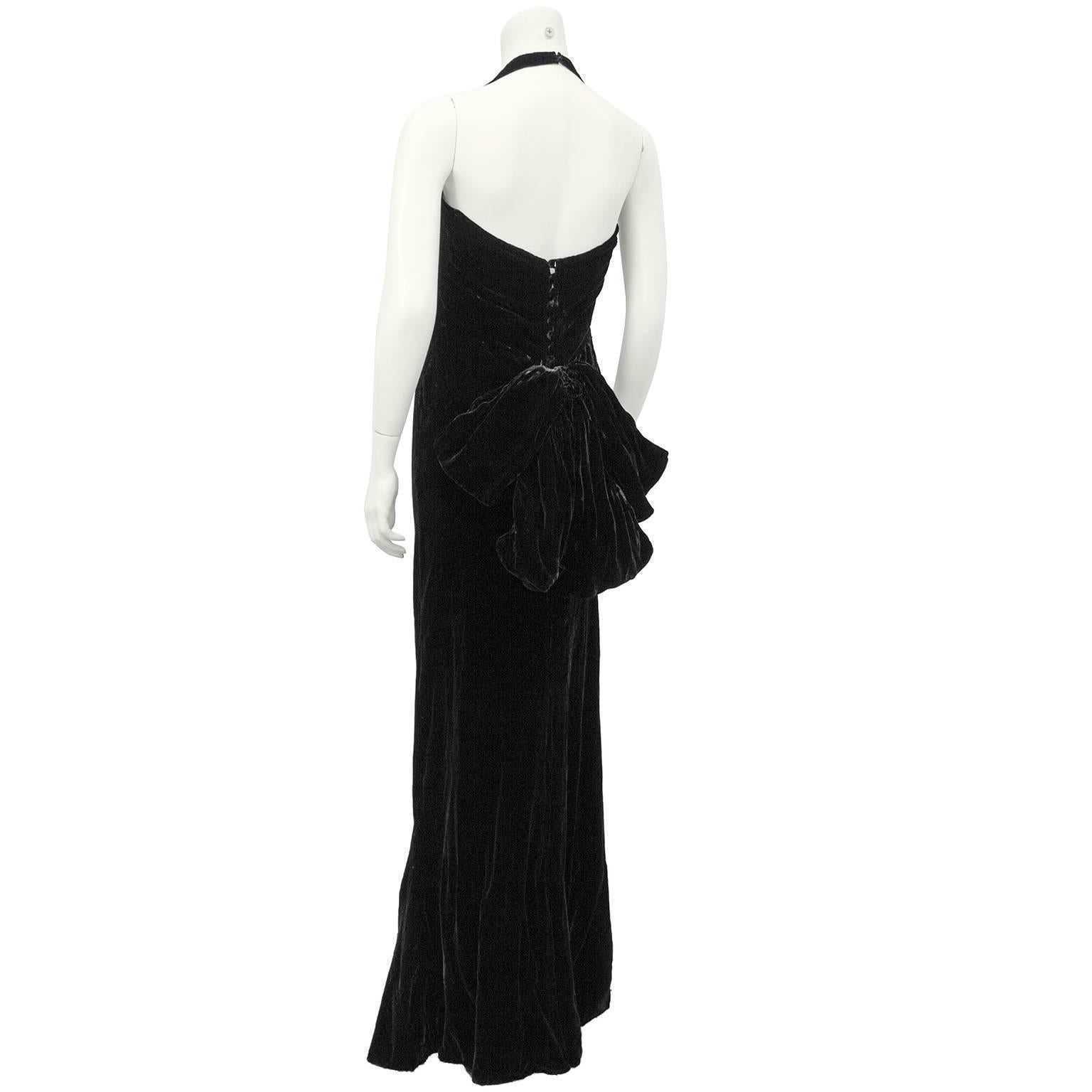 black velvet halter dress