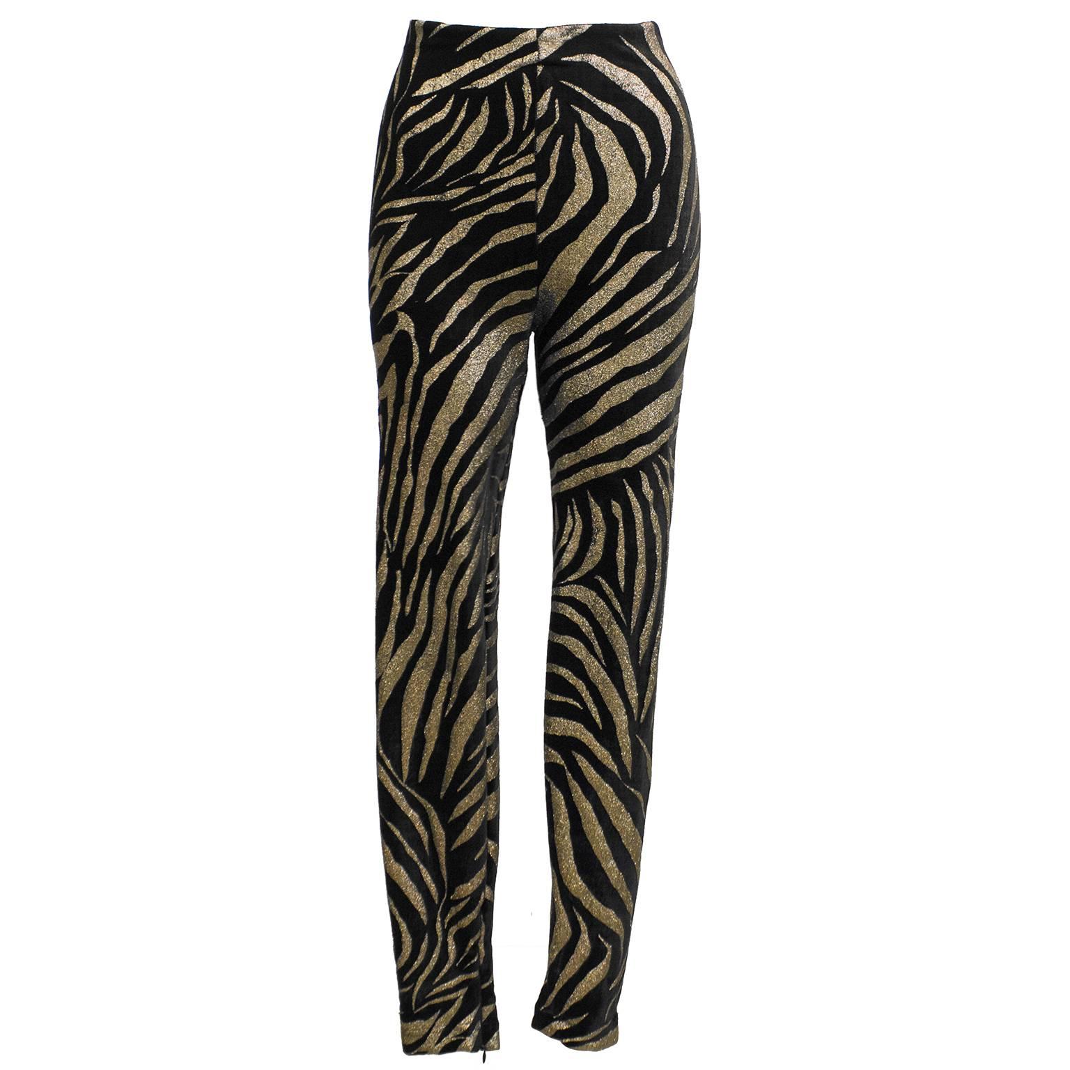 black and gold striped pants