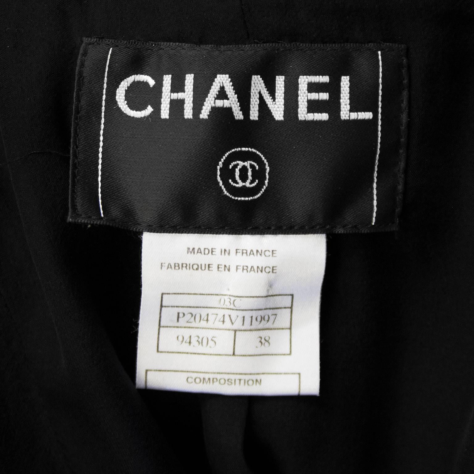 2003 Chanel Black Cardigan with Fringe  3