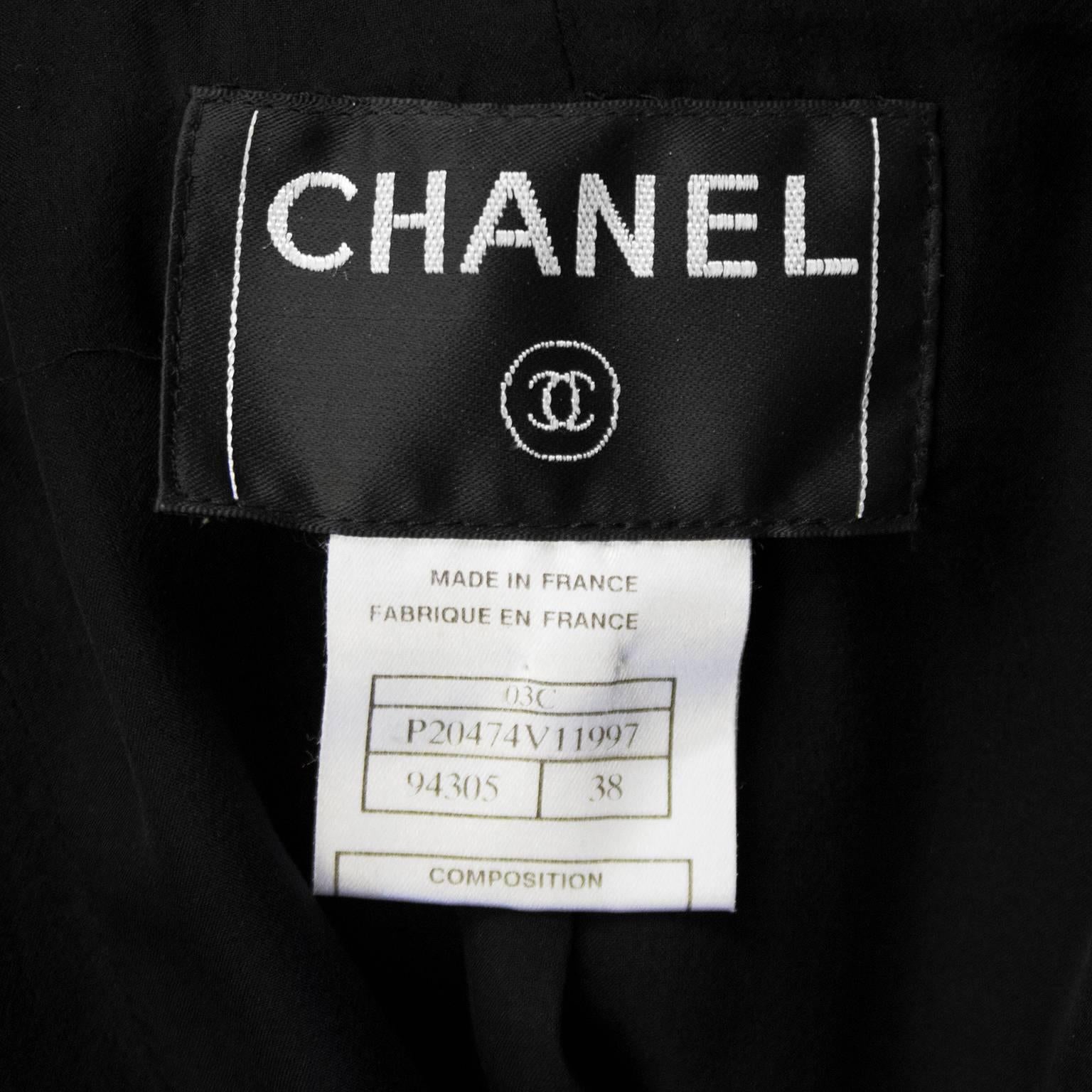 2003 Chanel Black Cardigan with Fringe 3