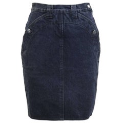 1980's Krizia Jeans Denim Pencil Skirt