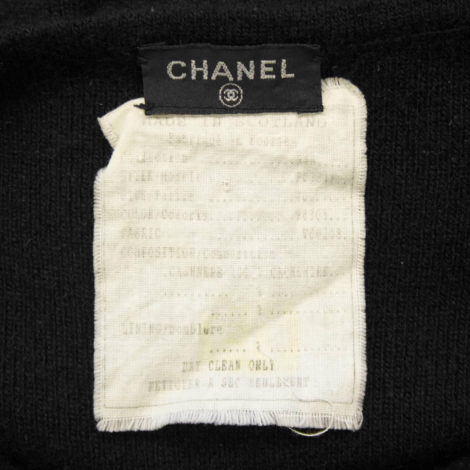 1990's Chanel Black Cashmere Cropped Catsuit In Excellent Condition In Toronto, Ontario