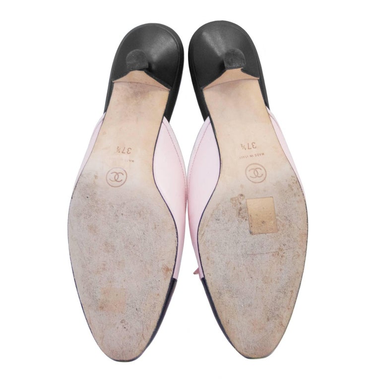chanel pink mules