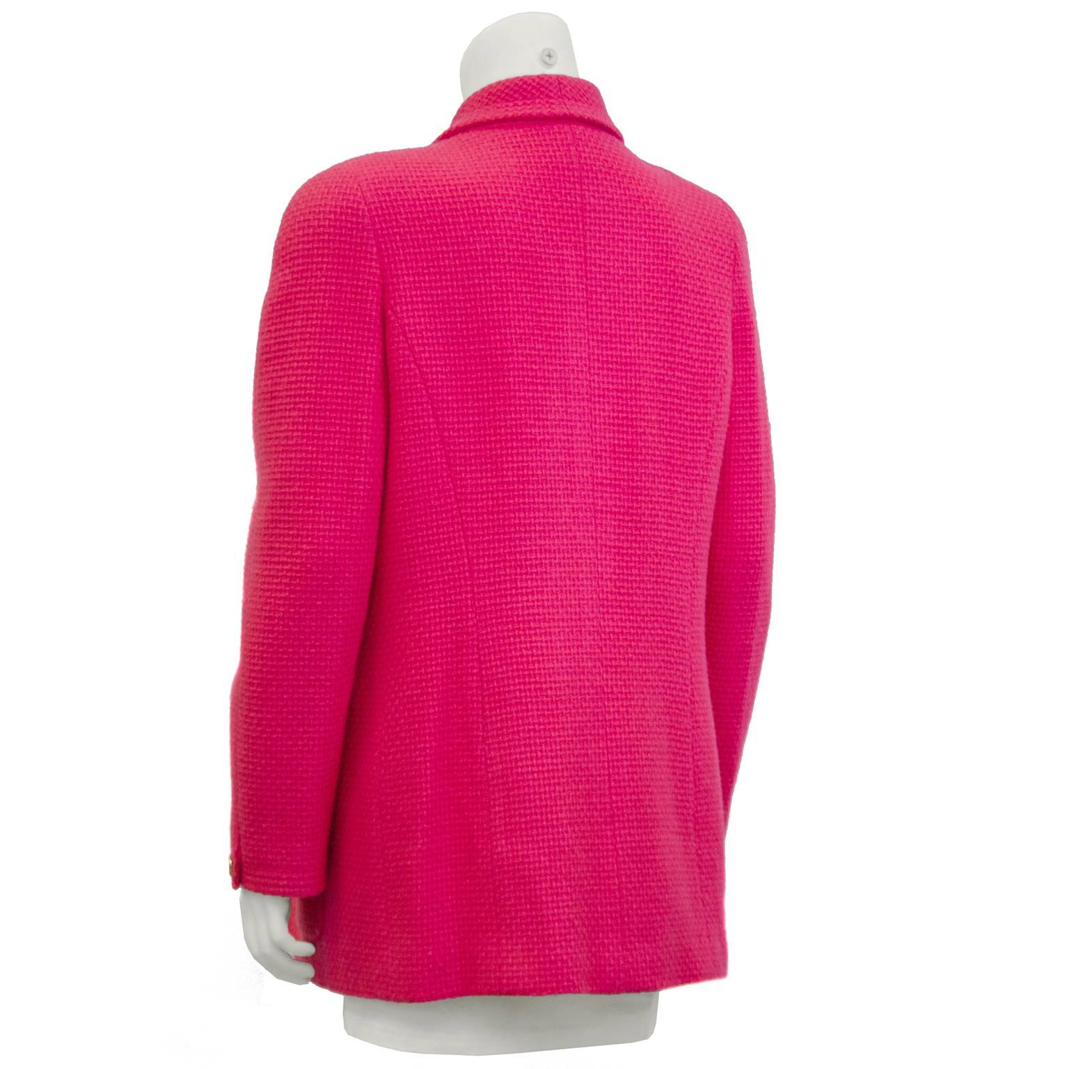 Red 1980s Chanel Magenta Boucle Jacket 
