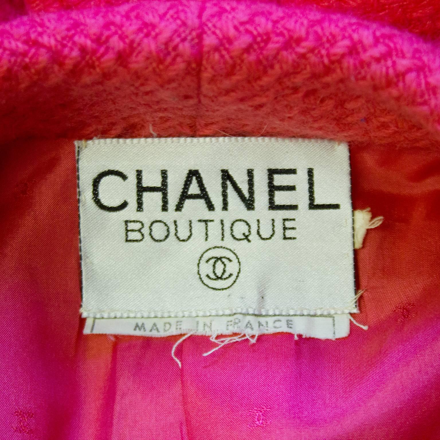 1980s Chanel Magenta Boucle Jacket  2