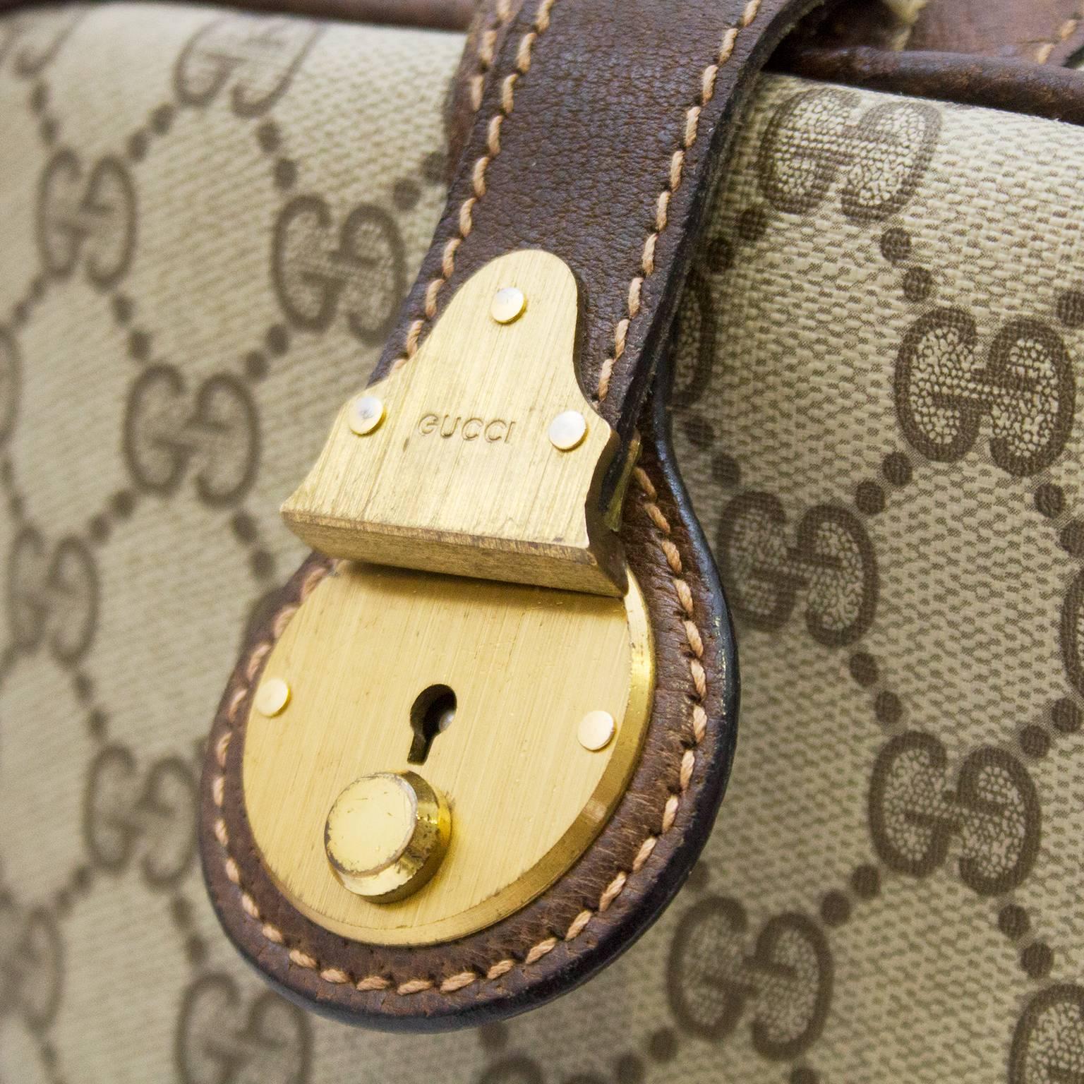 1970er Gucci Monogramm Duffle Weekender Tasche im Zustand „Hervorragend“ in Toronto, Ontario