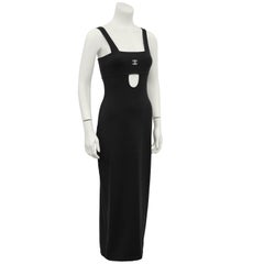 Chanel Spring 1998 Black Body Con Dress with Cut Out