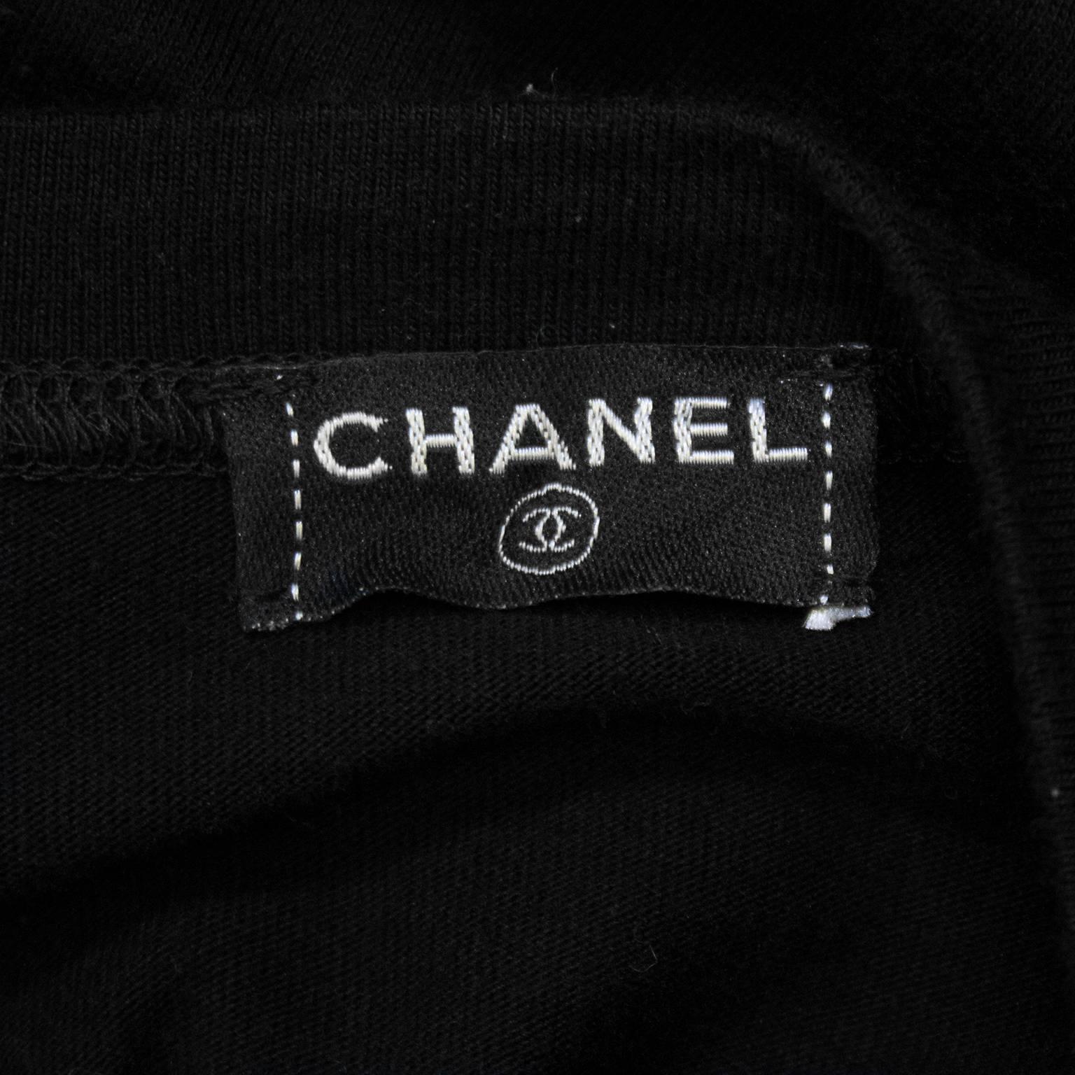 Chanel Black Long Sleeve Top with Cut Out and Coin Detail, 1990s  In Excellent Condition For Sale In Toronto, Ontario