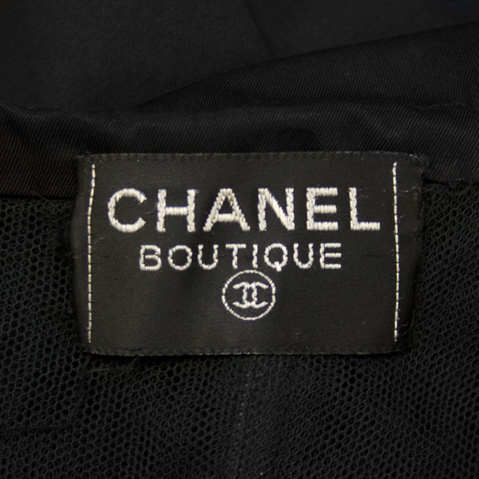 1990s Chanel Black Cargo Gown at 1stDibs | chanel 1990 dress, black ...