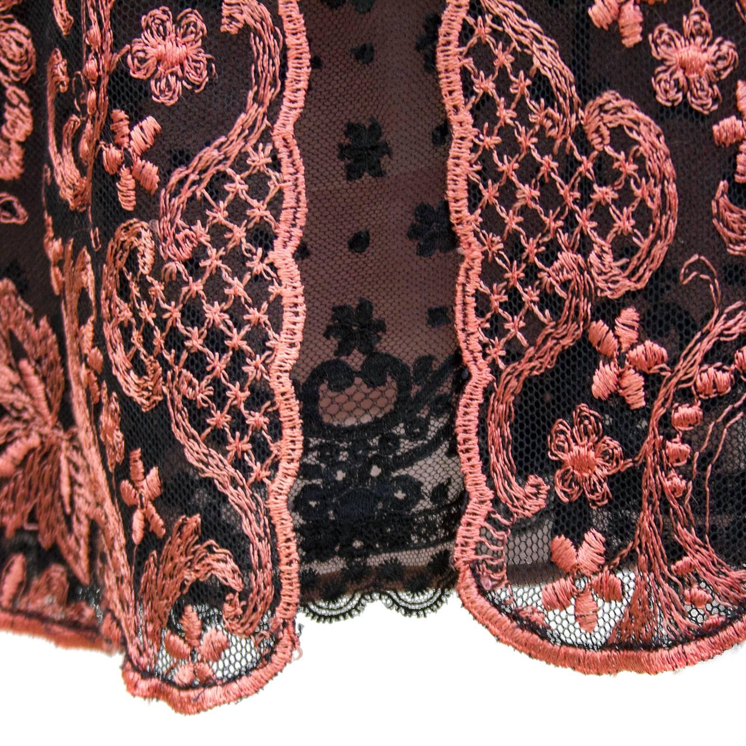 1990s Christian Lacroix Pink and Black Lace Cocktail dress 1