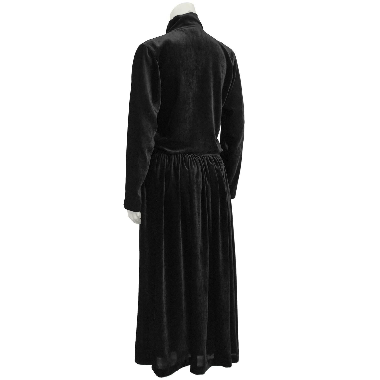Late 1980s Rei Kawakubo Black Velvet Asymmetrical Dress In Excellent Condition In Toronto, Ontario