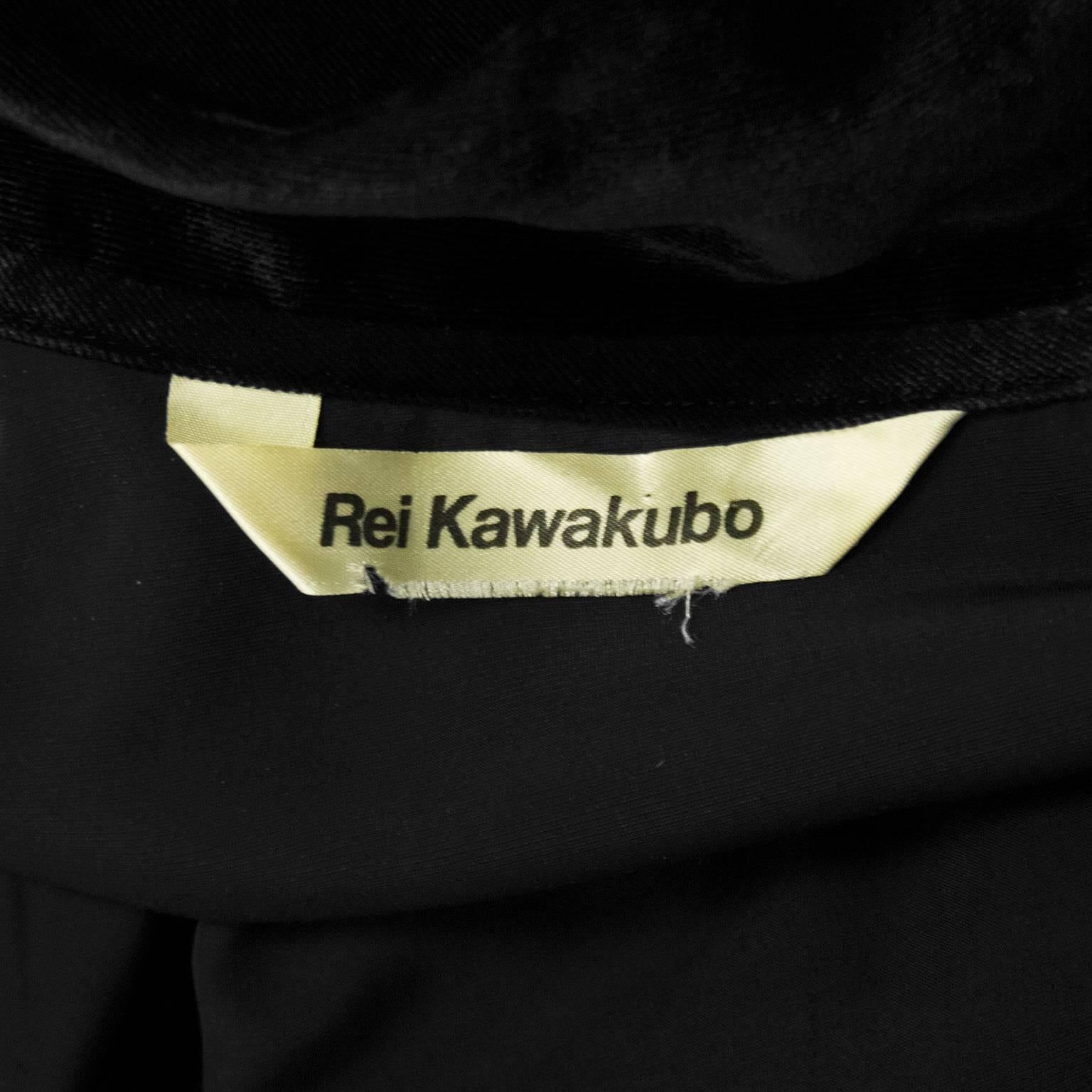 Late 1980s Rei Kawakubo Black Velvet Asymmetrical Dress 3