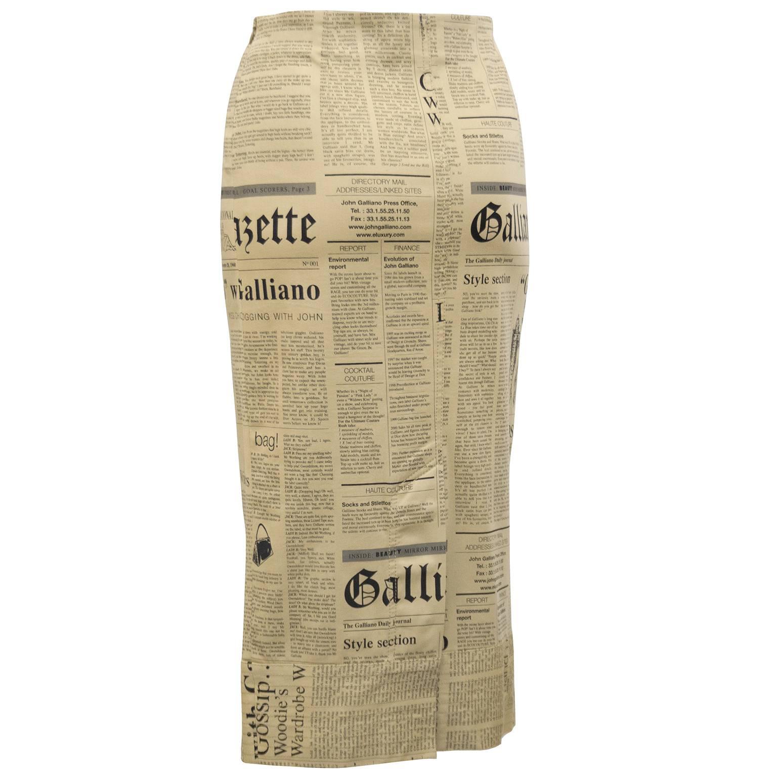 newspaper print pencil skirt