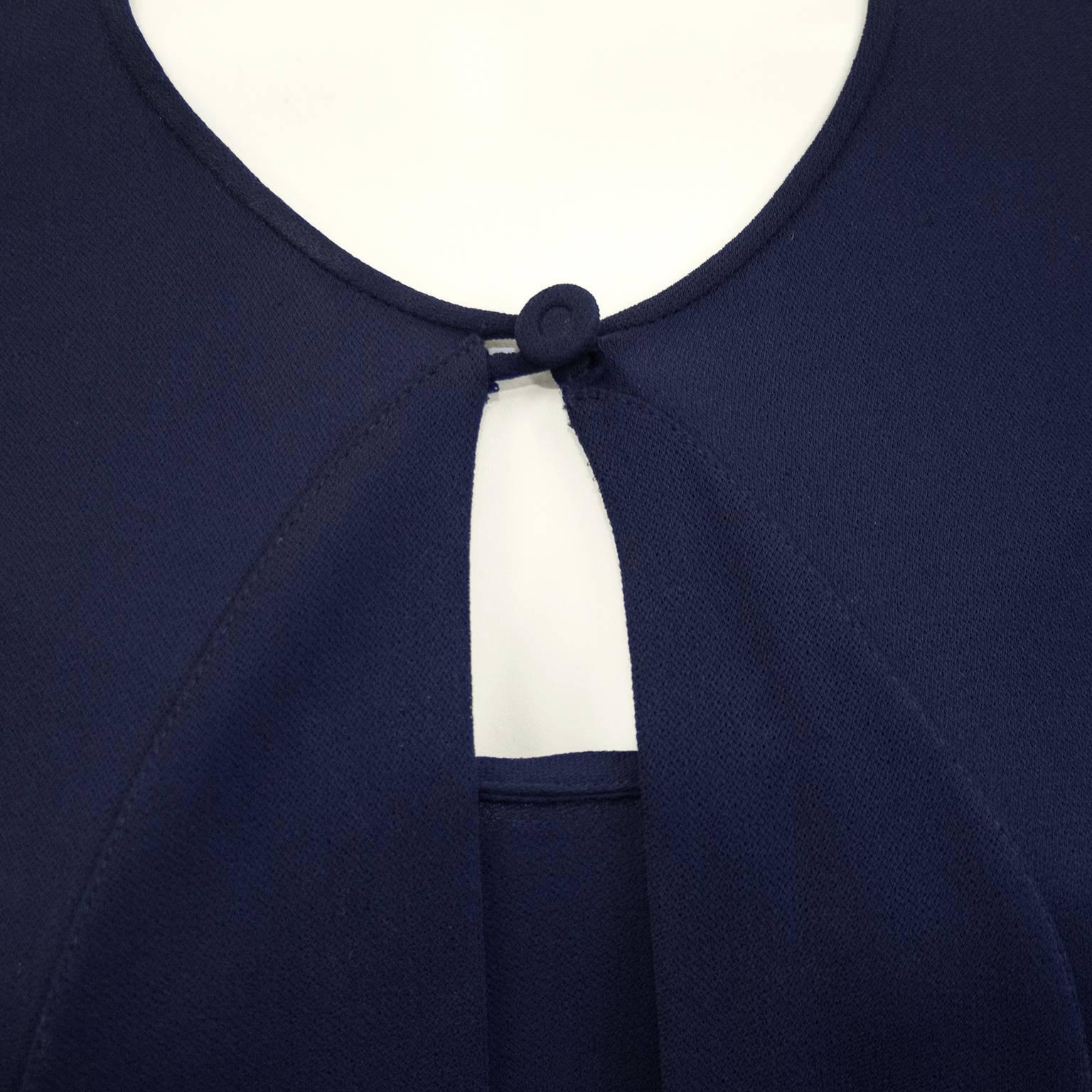 1990s Karl Lagerfeld Navy Jersey Gown  For Sale 1