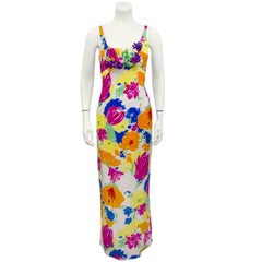 1970s Maggie Reeves Demi Couture Floral Gown