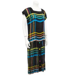 Mila Schon - Robe de jour en lin des années 1980