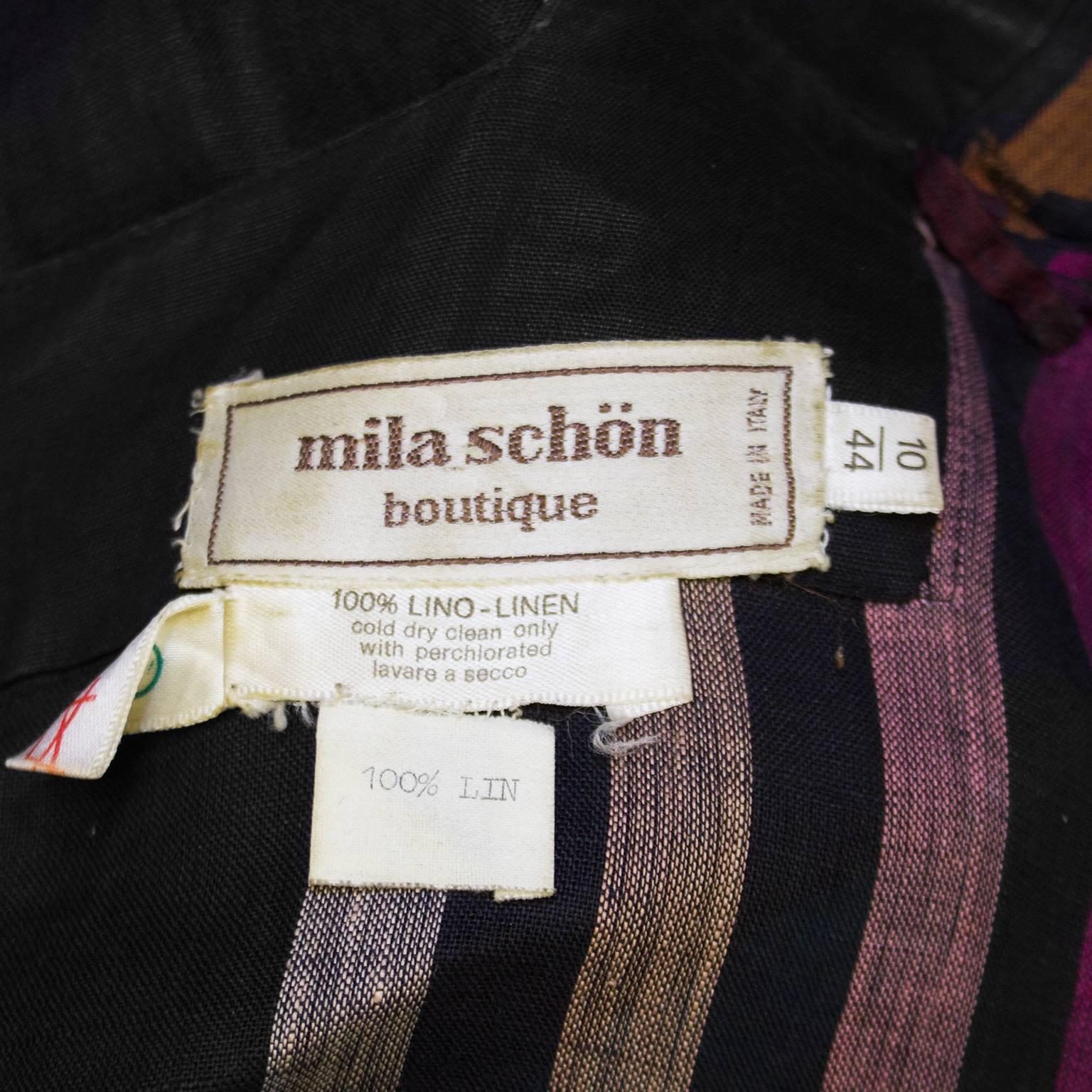 Women's 1980's Mila Schon Linen Day Dress For Sale