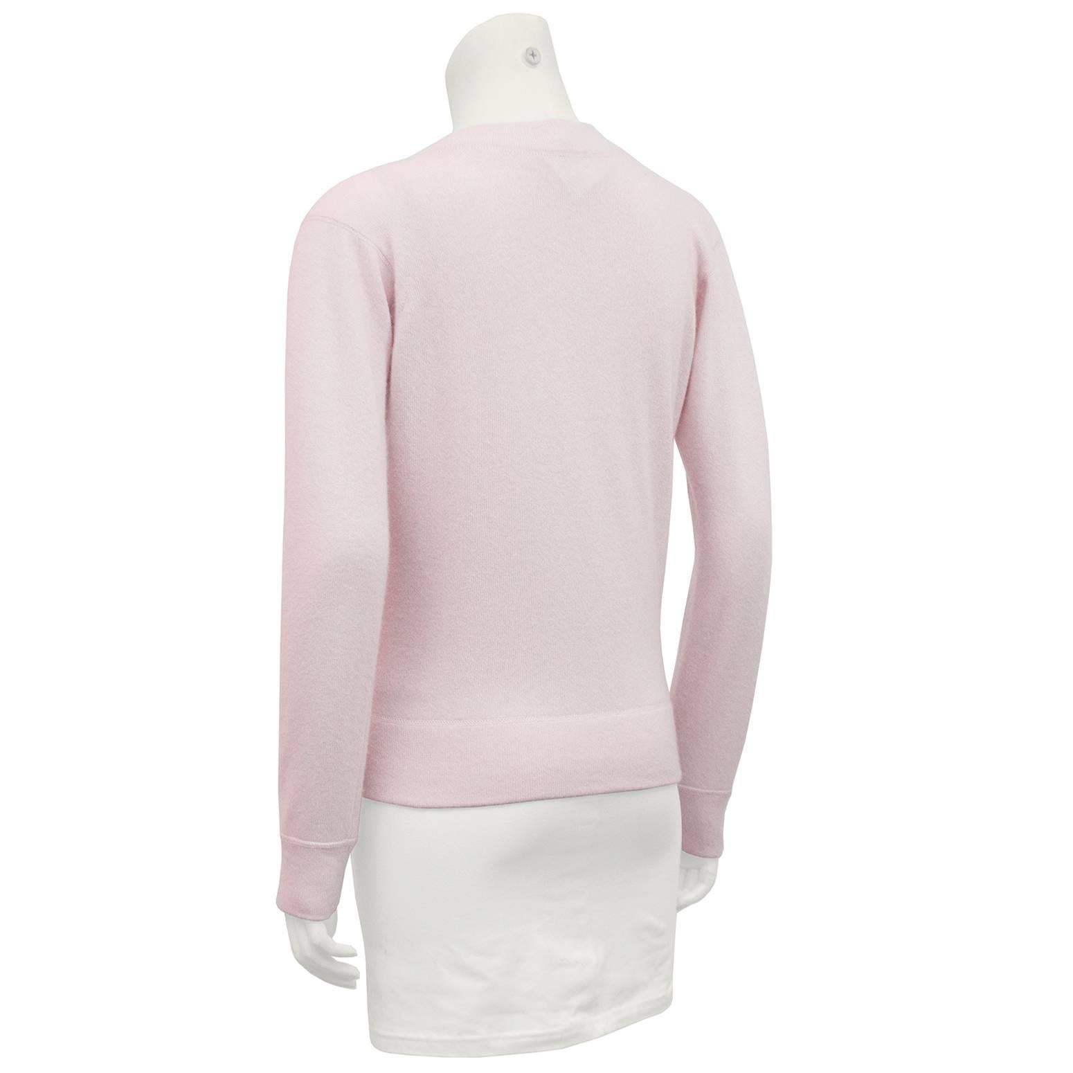 Gray Autumn 2001 Light Pink Chanel Cashmere Twinset 