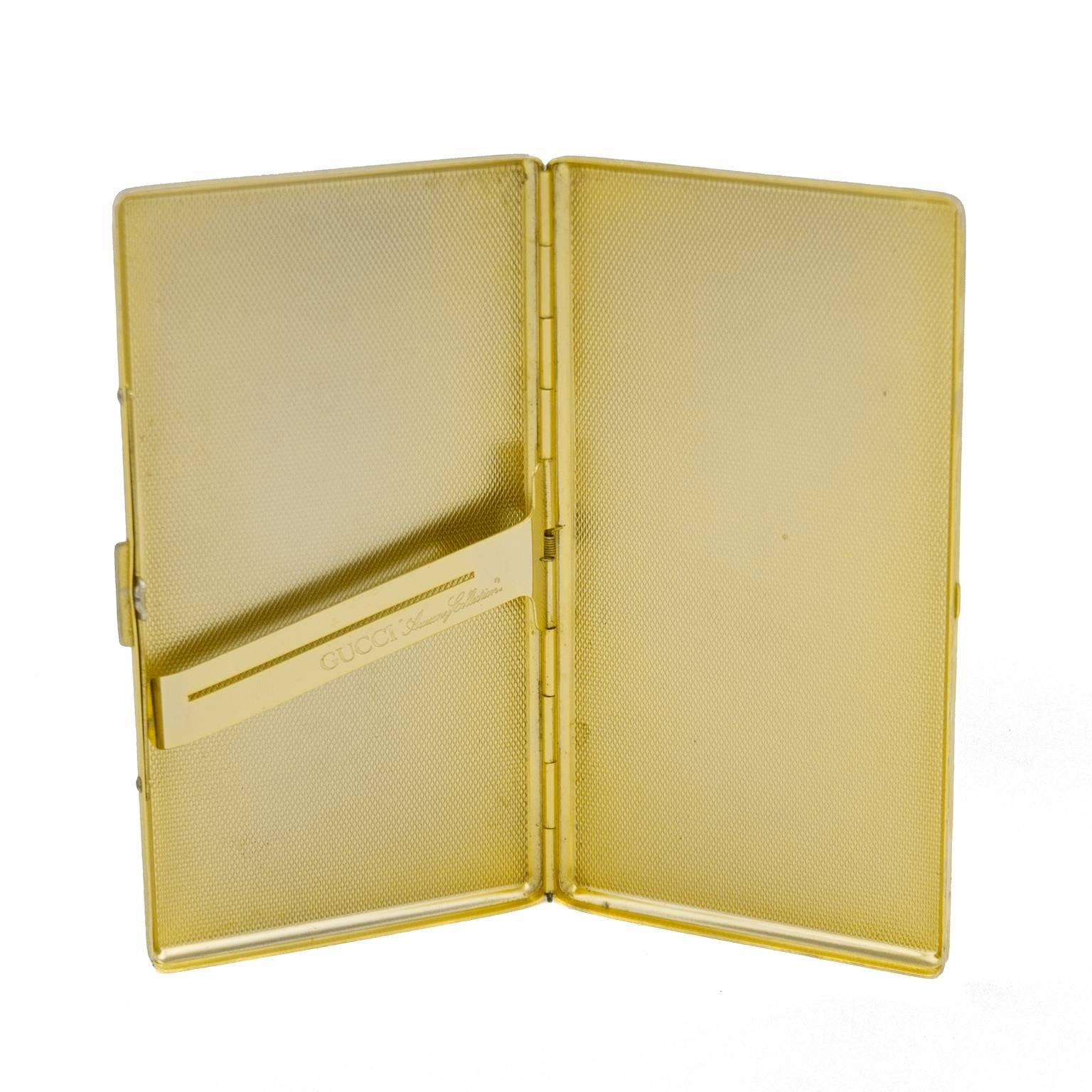 1970s Gucci Brown and Gold Business Card Holder  In Good Condition In Toronto, Ontario