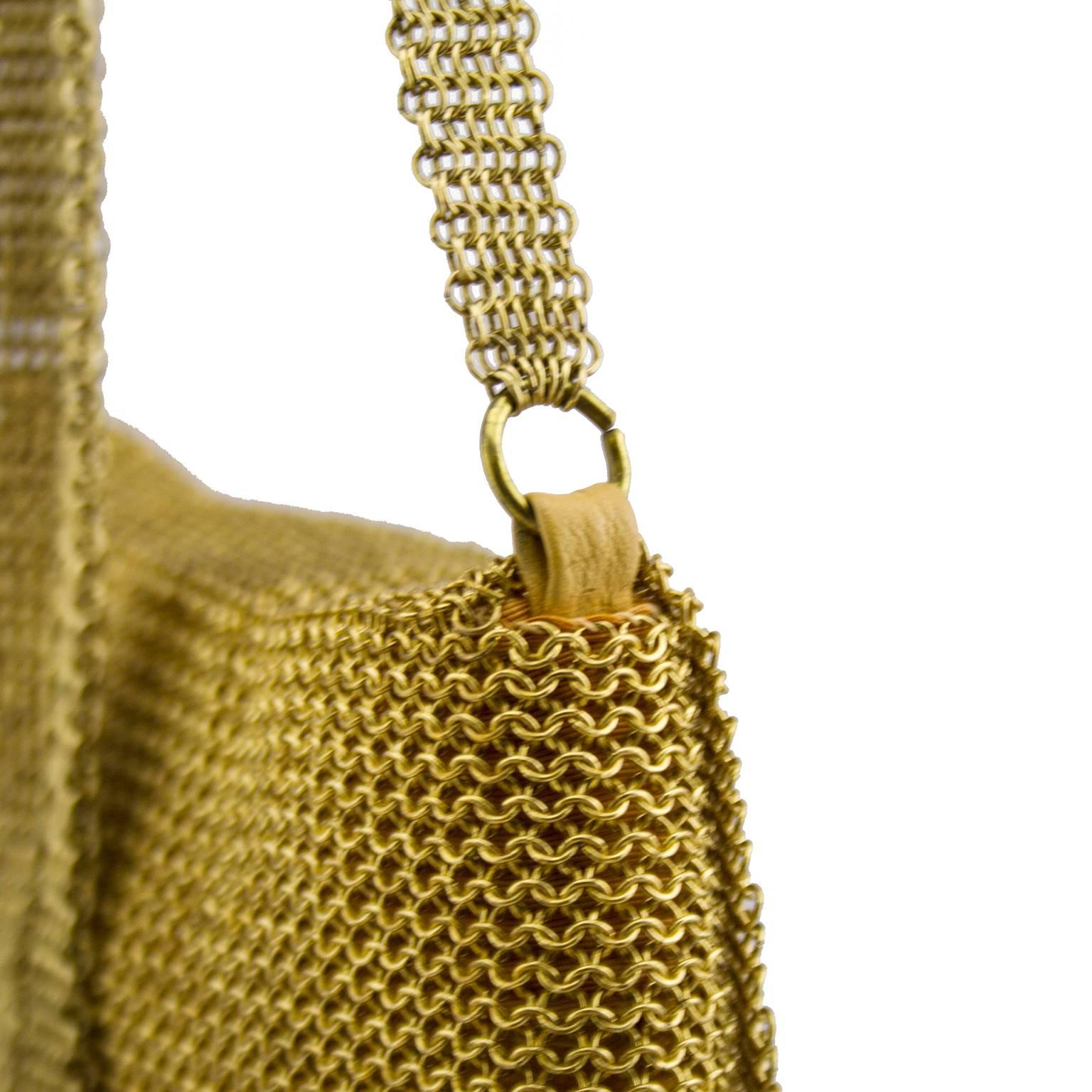 Women's or Men's 1950s Gold Mini Mesh Bag