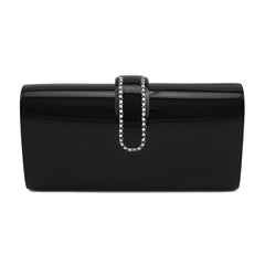 1960s Black Resin Rhinestone Embellished Evening Clutch