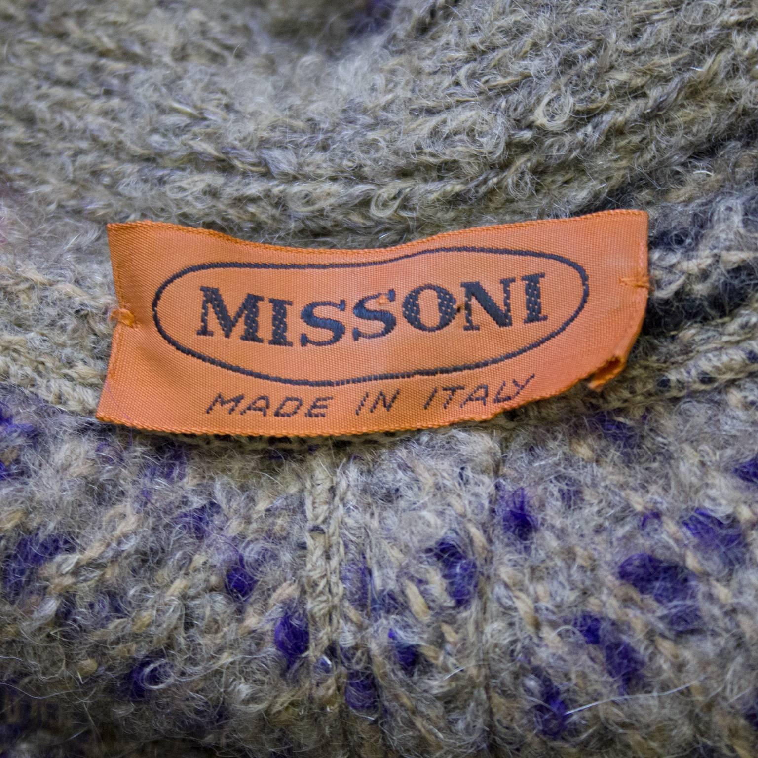 Women's 1970s Missoni Diagonal Tartan Long Wool Coat  For Sale
