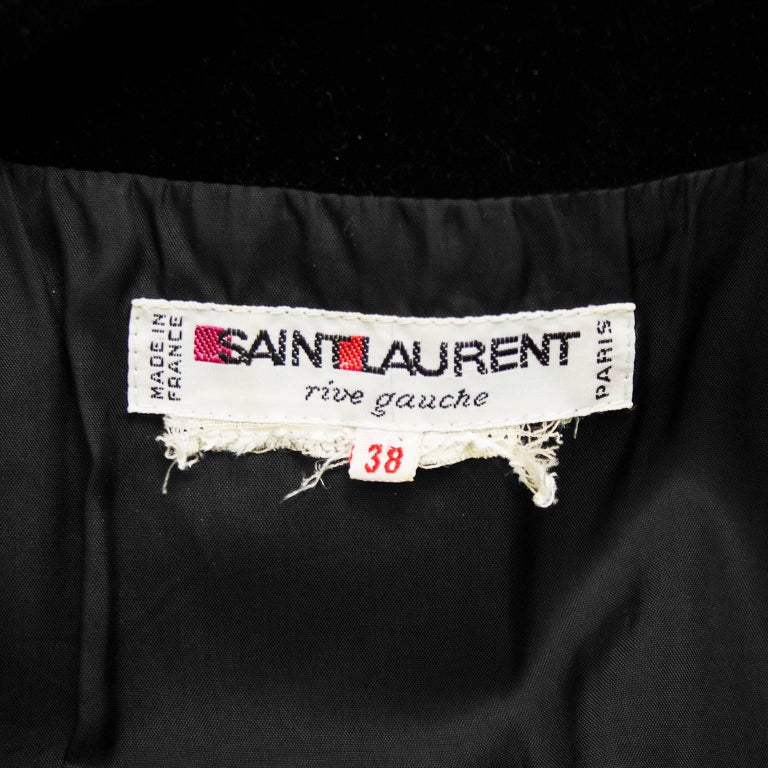 1980s Yves Saint Laurent/YSL Black Velvet Dress with Pink Balloon ...