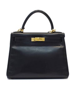 Hermes Black Box Supple Leather 28 cm Kelly Bag, 2005