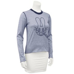 Lucien Pellat-Finet Spring Summer 2003 Navy Long Sleeve Shirt with Bunny