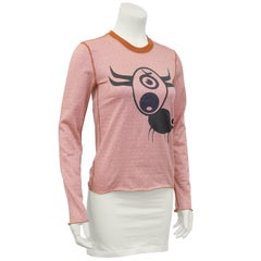 Lucien Pellat-Finet Spring Summer 2003 Orange Shirt with Abstract Bull