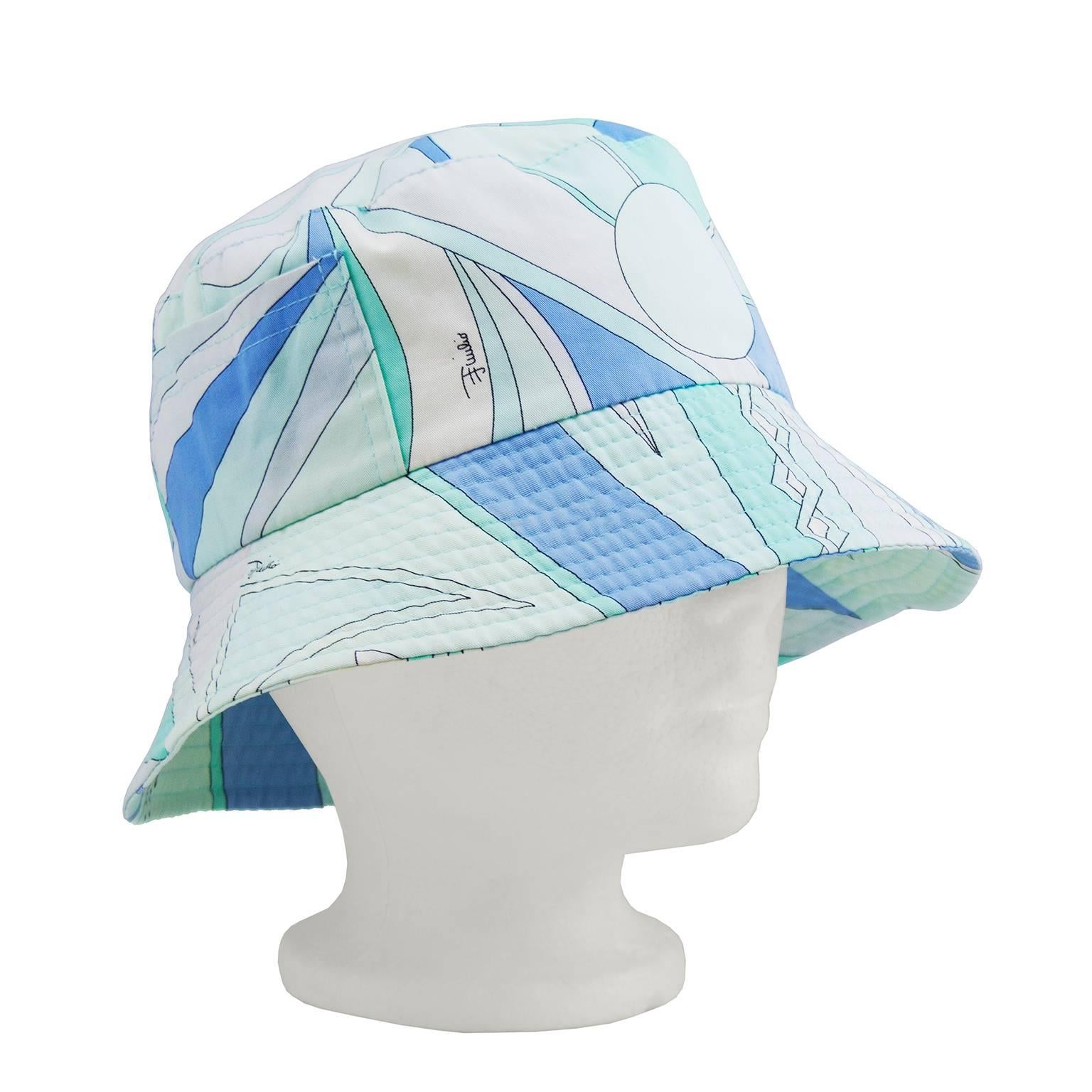 Emilio Pucci Blue and Green Bucket Hat