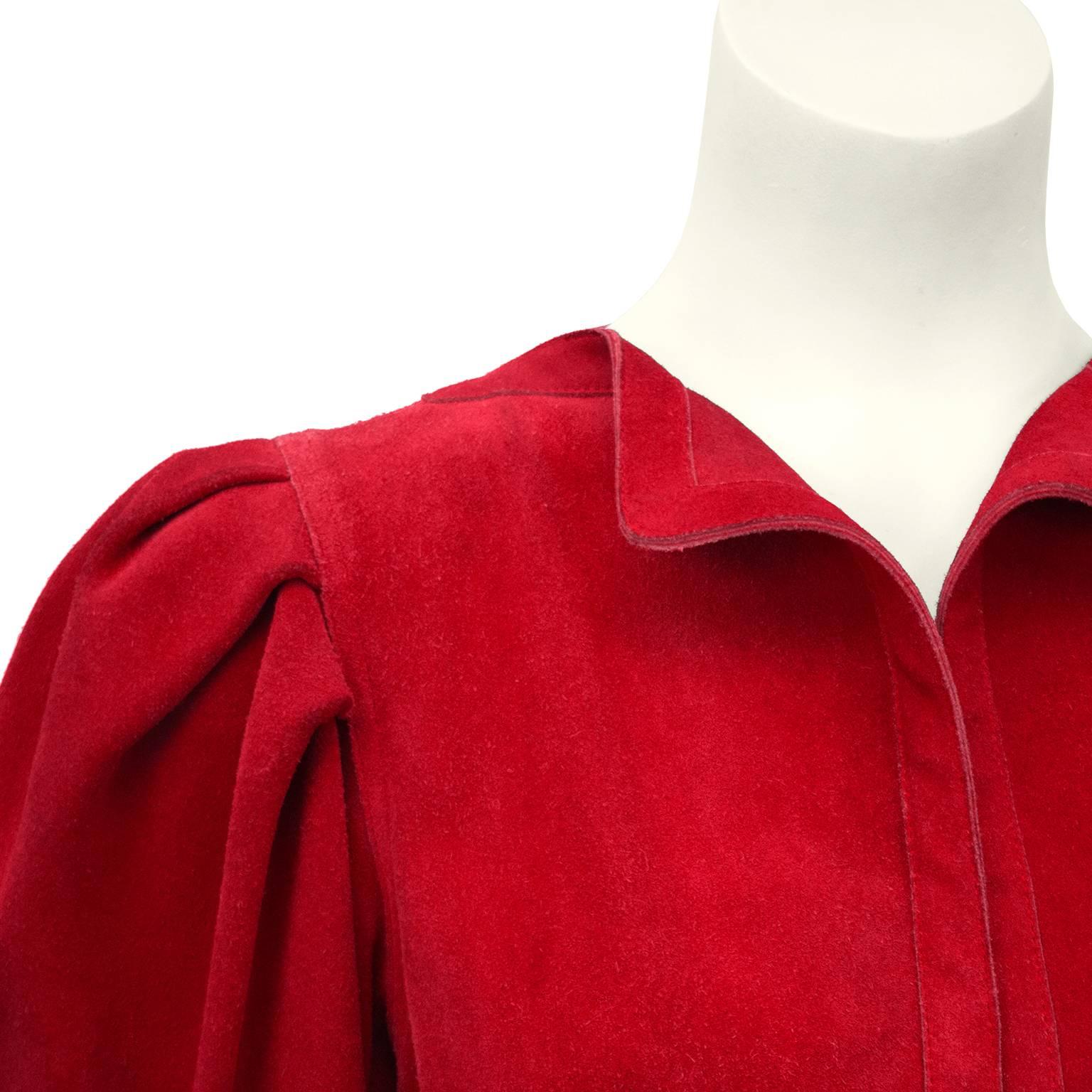 Women's 1980s Jean Muir Red Suede Jacket 