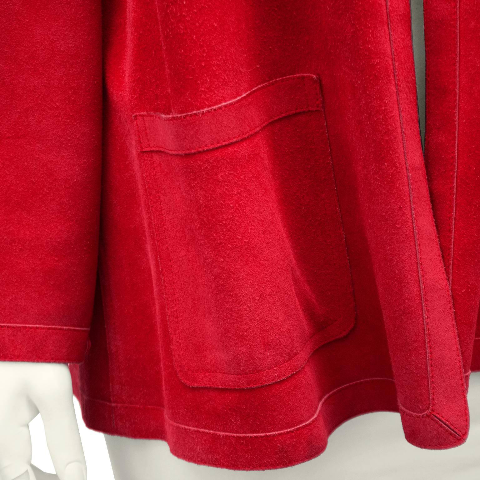 1980s Jean Muir Red Suede Jacket  1