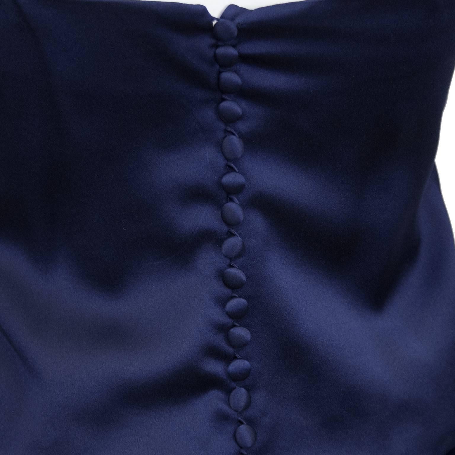 1970s Maggie Reeves Demi Couture Navy Blue Velvet and Silk 3 pc. Ensemble  For Sale 3