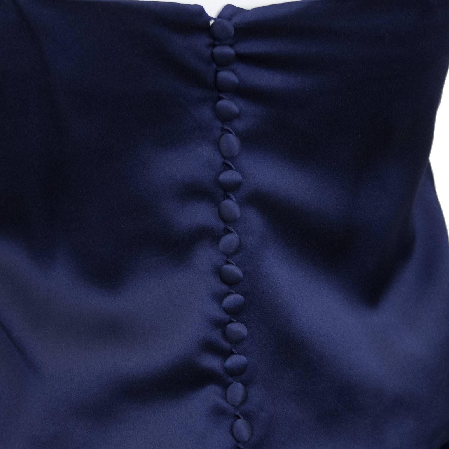1970er Jahre Maggie Reeves Demi Couture Marineblauer Samt und Seide 3 Stück. Ensemble im Angebot 3