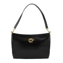 1960s Christian Dior Black Leather Handbag 