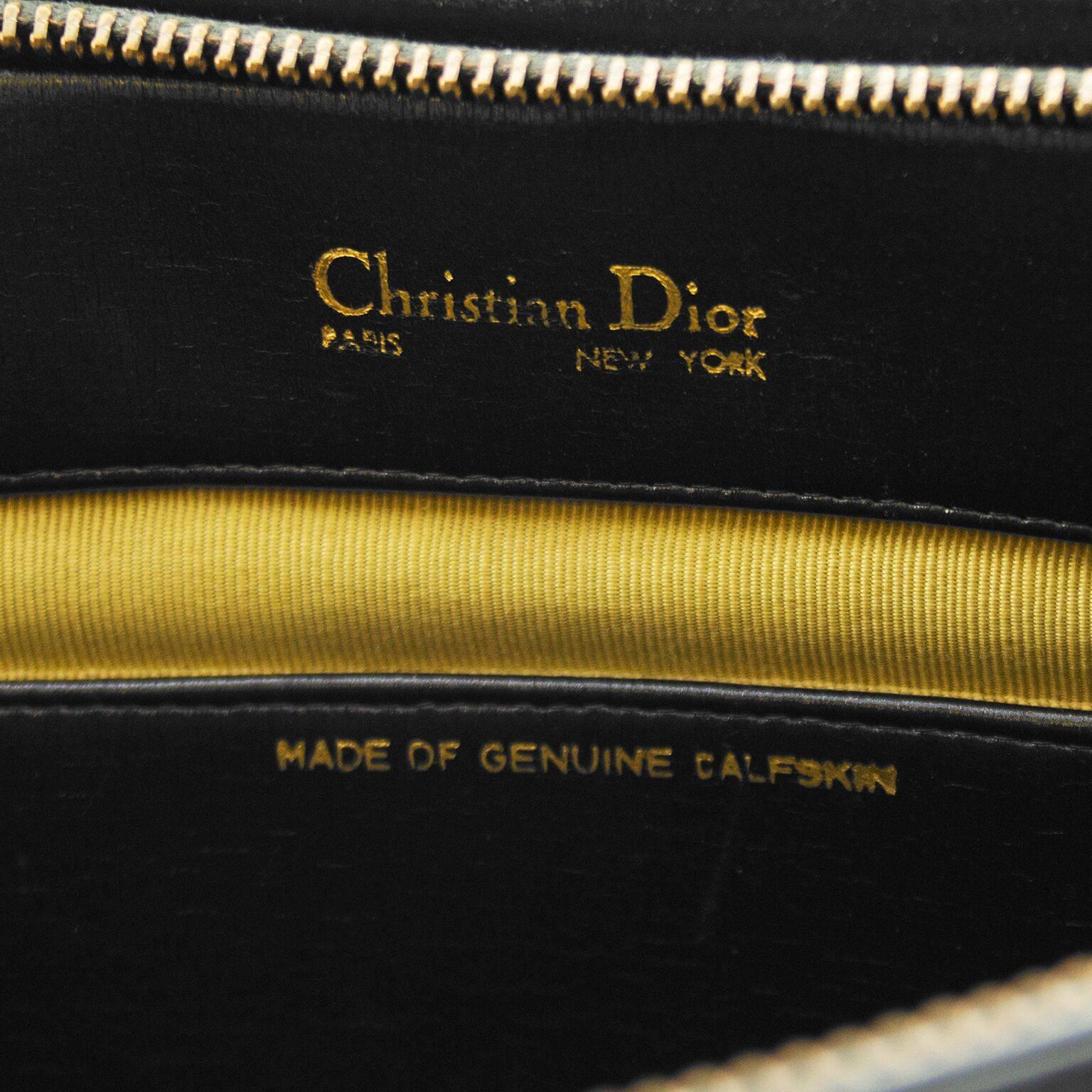 1960s Christian Dior Black Leather Handbag 3