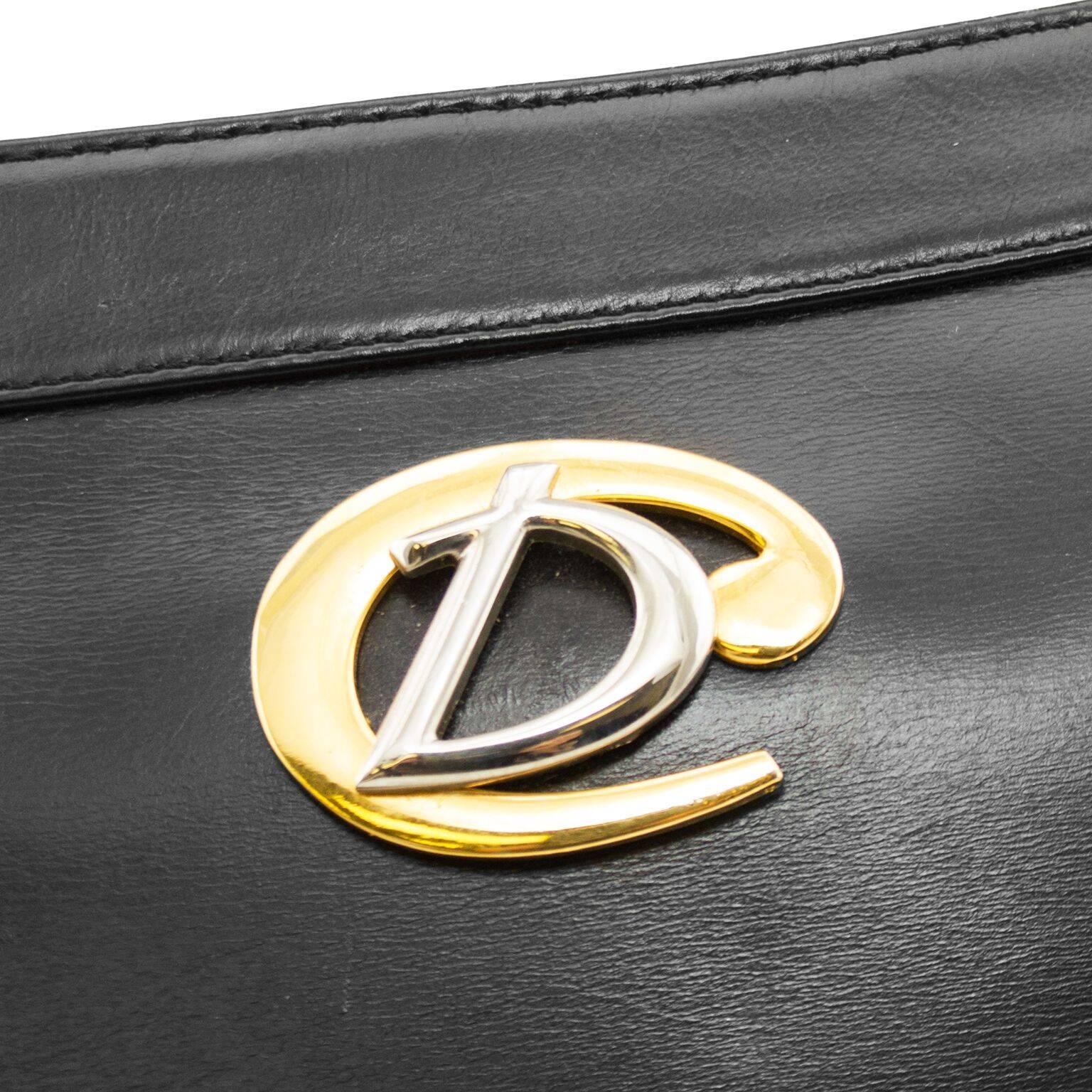 1960s Christian Dior Black Leather Handbag 2