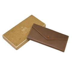 Early 1970s Gucci Unused Brown Leather Wallet